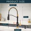Black Gold Smart Touchless Kitchen Sink Faucet with Pull Down Sprayer, Motion Sensor Activated Hands-Free Single Handle Kitchen Faucet.