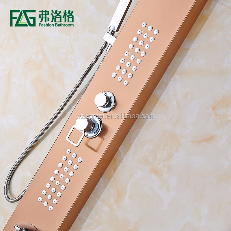 FLG Comfortable Lifestyle Bath Shower Faucets Bathroom Panel Stainless Steel Rain Shower